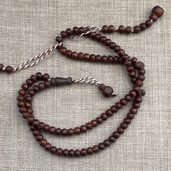 Handmade Pray Bead Dark Brown Real Wood Beads Tasbeeh Muslim Religious Beads - Picture 6 of 8